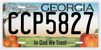 GA license plate CCP5827