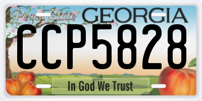 GA license plate CCP5828