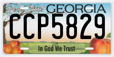 GA license plate CCP5829