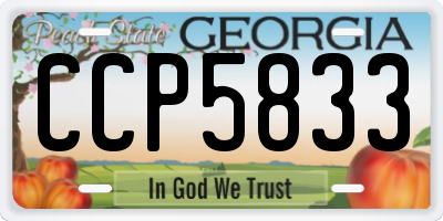 GA license plate CCP5833