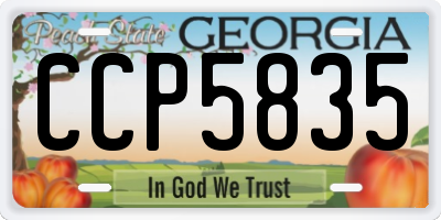 GA license plate CCP5835
