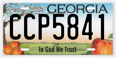 GA license plate CCP5841