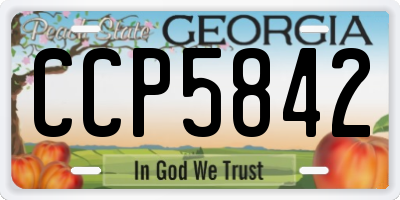 GA license plate CCP5842
