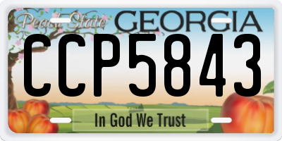 GA license plate CCP5843