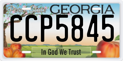 GA license plate CCP5845
