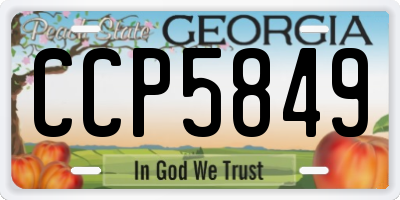 GA license plate CCP5849