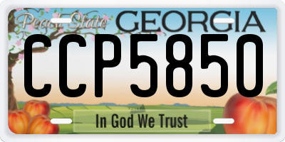 GA license plate CCP5850