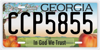 GA license plate CCP5855