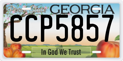 GA license plate CCP5857