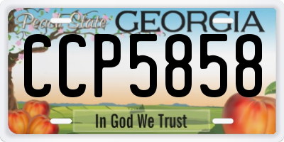 GA license plate CCP5858