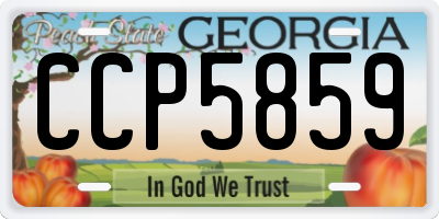 GA license plate CCP5859