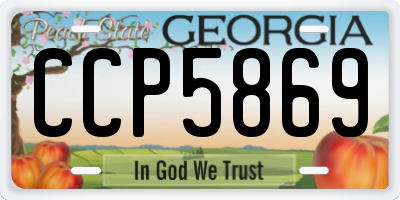 GA license plate CCP5869