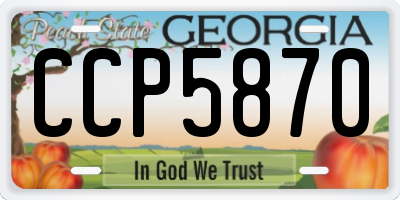 GA license plate CCP5870
