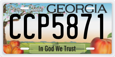 GA license plate CCP5871