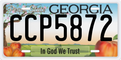 GA license plate CCP5872