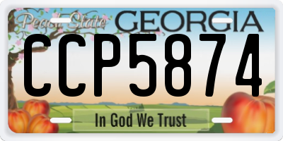 GA license plate CCP5874