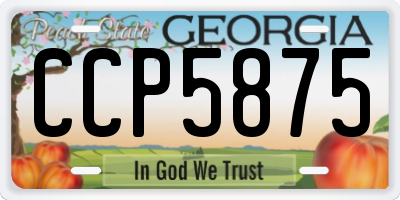 GA license plate CCP5875