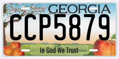 GA license plate CCP5879