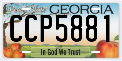 GA license plate CCP5881