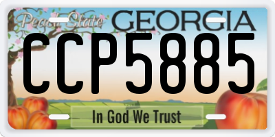 GA license plate CCP5885