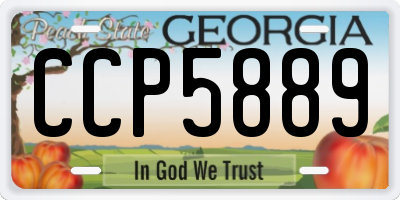 GA license plate CCP5889