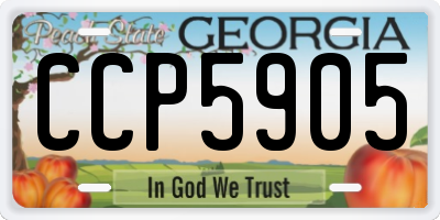GA license plate CCP5905