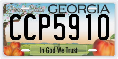 GA license plate CCP5910