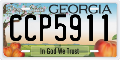 GA license plate CCP5911