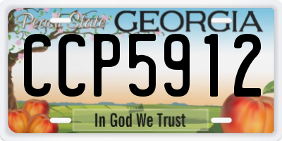 GA license plate CCP5912