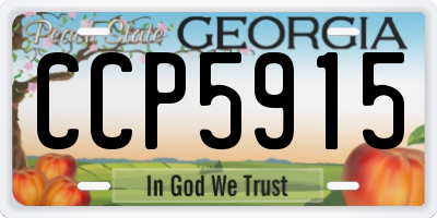 GA license plate CCP5915