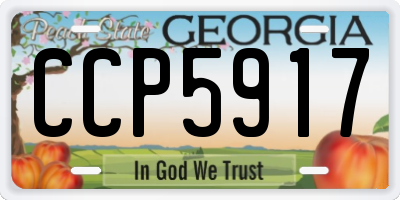 GA license plate CCP5917