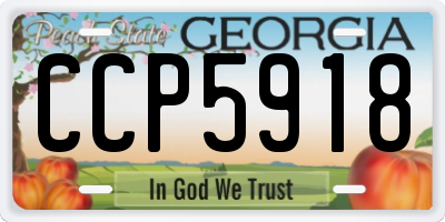 GA license plate CCP5918