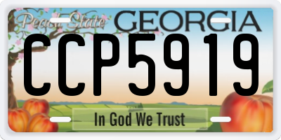 GA license plate CCP5919