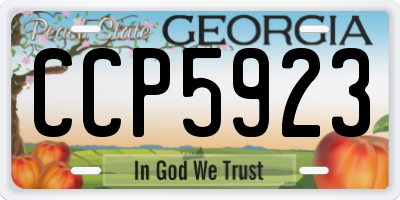 GA license plate CCP5923