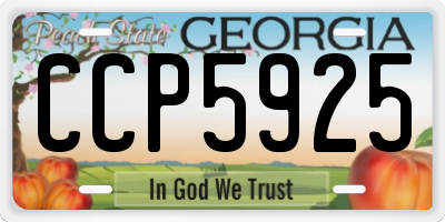 GA license plate CCP5925