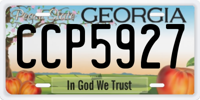 GA license plate CCP5927