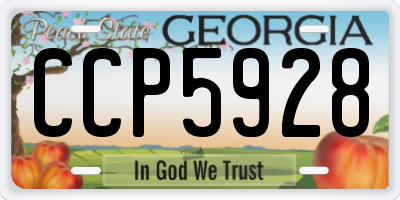 GA license plate CCP5928