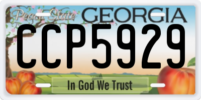 GA license plate CCP5929