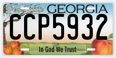 GA license plate CCP5932