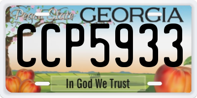 GA license plate CCP5933