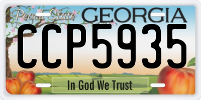 GA license plate CCP5935