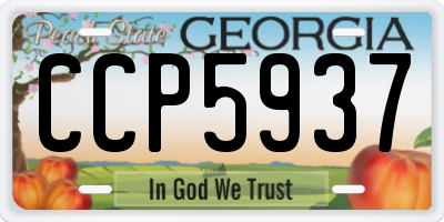 GA license plate CCP5937