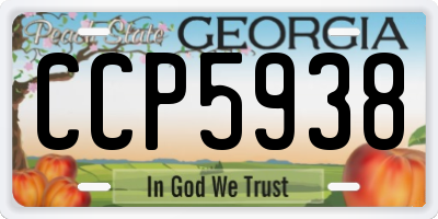 GA license plate CCP5938