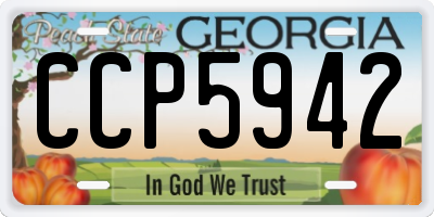 GA license plate CCP5942