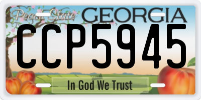 GA license plate CCP5945
