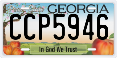 GA license plate CCP5946