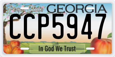 GA license plate CCP5947