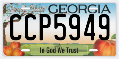 GA license plate CCP5949