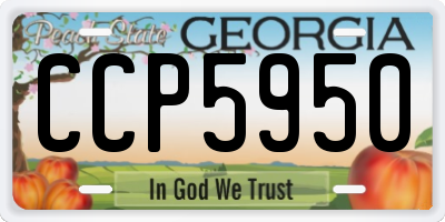 GA license plate CCP5950