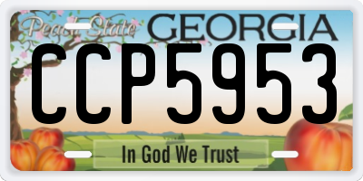 GA license plate CCP5953